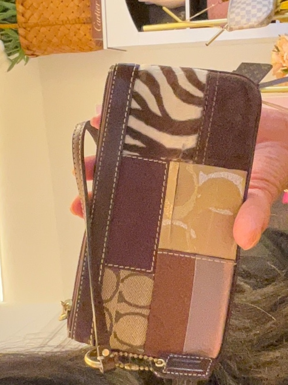 1. coach wristlet slashed sold as is Desc in live no cancel/returns